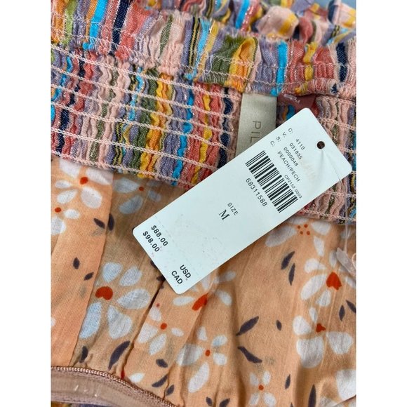 Pilcro Anthropologie women's medium rainbow smocked strapless tube top NWT - Picture 9 of 9